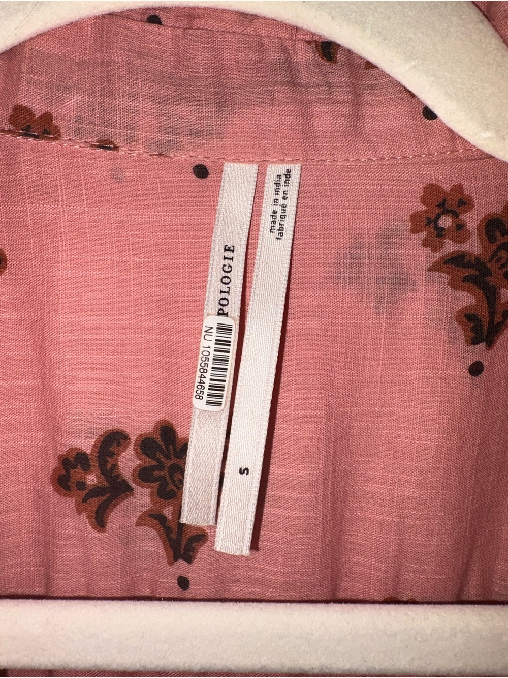 Anthropologie. Sleeveless Pink Floral Button-Front Maxi Dress - Picture 2 of 2